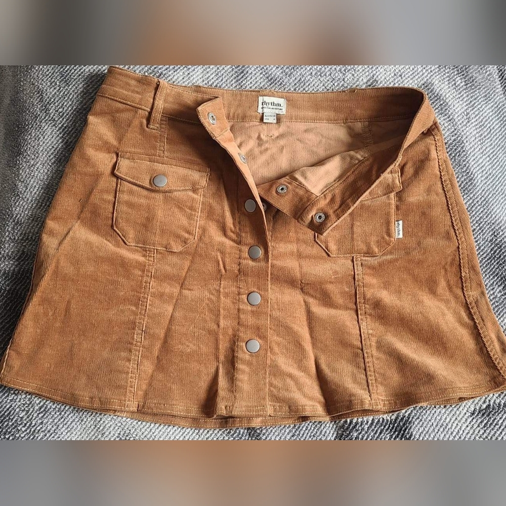 Button down corduroy skirt